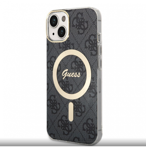 Guess IML 4G MagSafe Fodral för iPhone 15 Svart