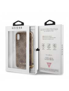 Guess Charms Hard Case 4G Brun till iPhone X /XS