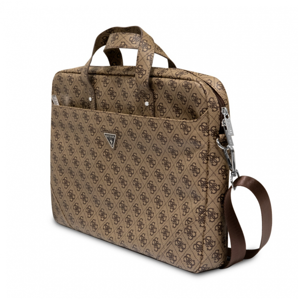 Guess 4G PU Triangel-logotyp datorväska 15/16" Brun