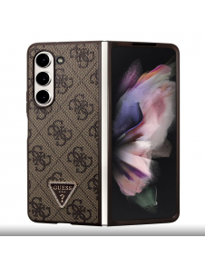 Guess 4G PU Lädertriangelfodral till Samsung Galaxy Z Fold 5 Brun