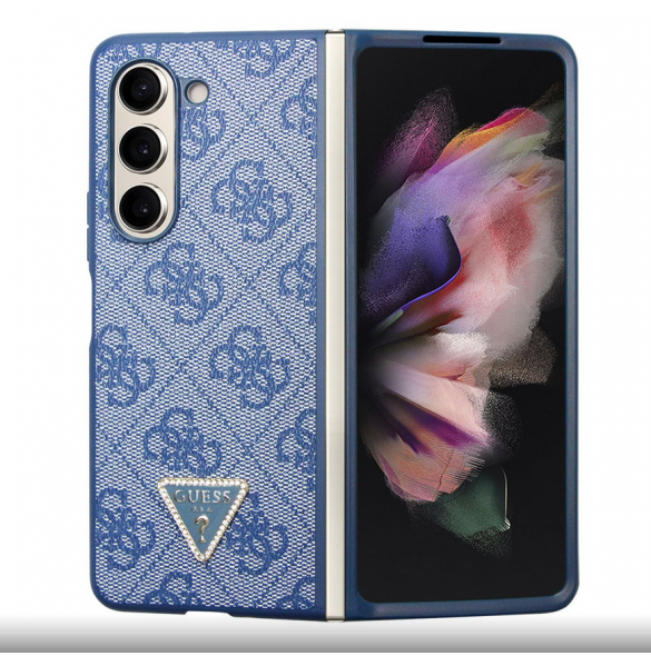 Guess 4G PU Lädertriangelfodral till Samsung Galaxy Z Fold 5 Blue