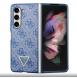 Guess 4G PU Lädertriangelfodral till Samsung Galaxy Z Fold 5 Blue