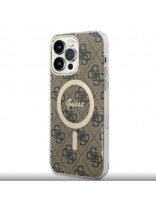 Guess 4G IML MagSafe Fodral för iPhone 14 Pro Max Brun