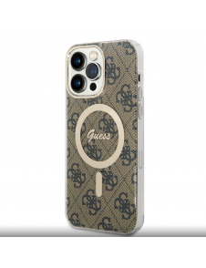 Guess 4G IML MagSafe Fodral för iPhone 14 Pro Max Brun