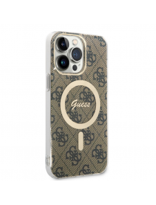 Guess 4G IML MagSafe Fodral för iPhone 14 Pro Max Brun