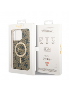 Guess 4G IML MagSafe Fodral för iPhone 14 Pro Max Brun