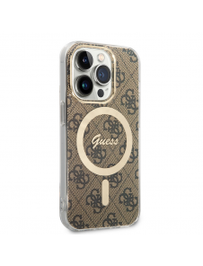 Guess 4G IML MagSafe Fodral för iPhone 14 Pro Brown