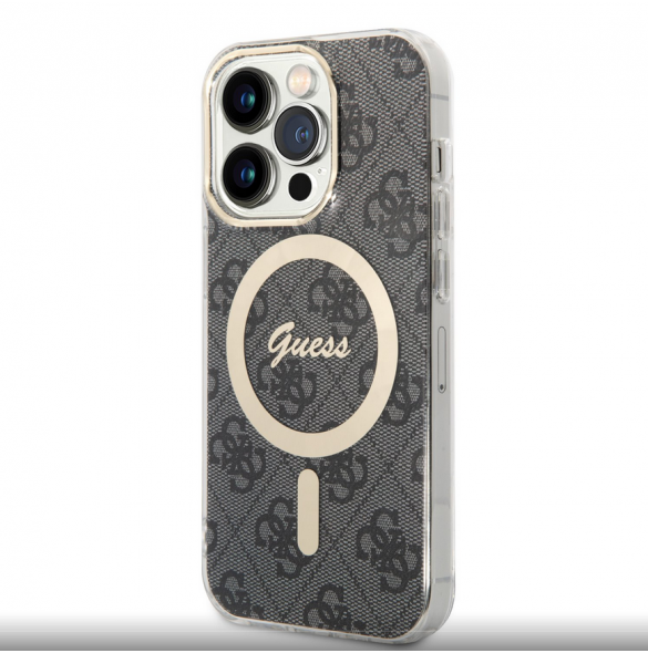 Guess 4G IML MagSafe Fodral för iPhone 14 Pro Svart