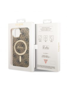 Guess 4G IML MagSafe Fodral för iPhone 14 Brun