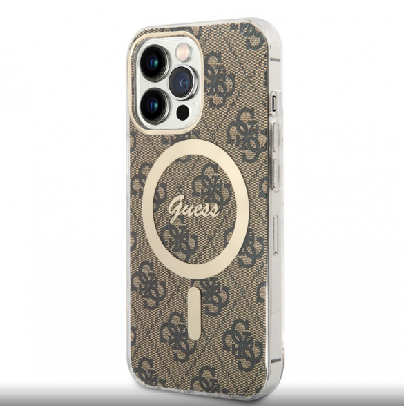 Guess 4G IML MagSafe Fodral för iPhone 13 Pro Brown