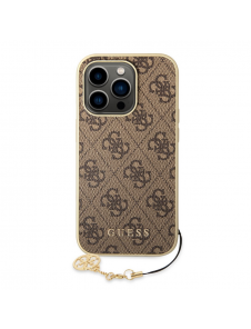 Guess 4G Charms-fodral till iPhone 14 Pro Brun