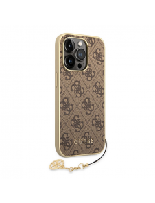 Guess 4G Charms-fodral till iPhone 14 Pro Brun