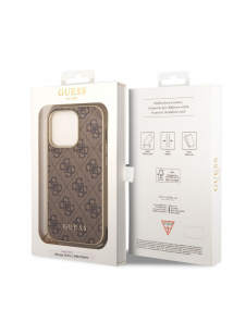 Guess 4G Charms-fodral till iPhone 14 Pro Brun