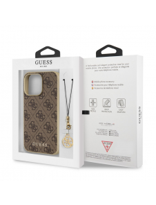 Guess 4G Charms-fodral till iPhone 13 Pro Max Brun