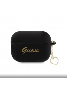 Guess 4G Charms Heart Silikonfodral för AirPods Pro 2 Black