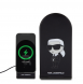 Karl Lagerfeld Aluminium Desktop Trådlös Magnetisk Laddare 2in1 Ikonic NFT Svart