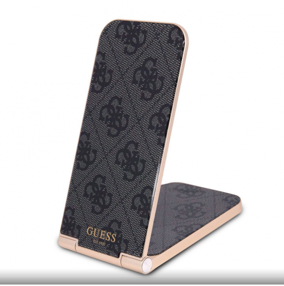 Guess Aluminium Desktop Trådlös Magnetisk Laddare 2in1 4G Mönster Svart