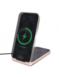 Guess Aluminium Desktop Trådlös Magnetisk Laddare 2in1 4G Mönster Svart