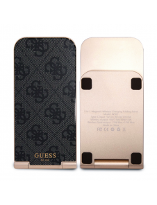 Guess Aluminium Desktop Trådlös Magnetisk Laddare 2in1 4G Mönster Svart