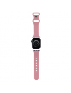 Hello Kitty flytande silikon Kitty Head Logo Klockarmband för Apple Watch 38/40 mm Rosa