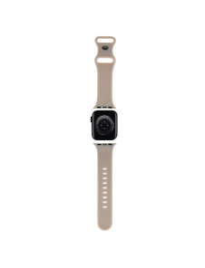 Hello Kitty flytande silikon Kitty Head Logo Klockarmband för Apple Watch 38/40 mm Beige