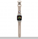 Hello Kitty flytande silikon Kitty Head Logo Klockarmband för Apple Watch 38/40 mm Beige