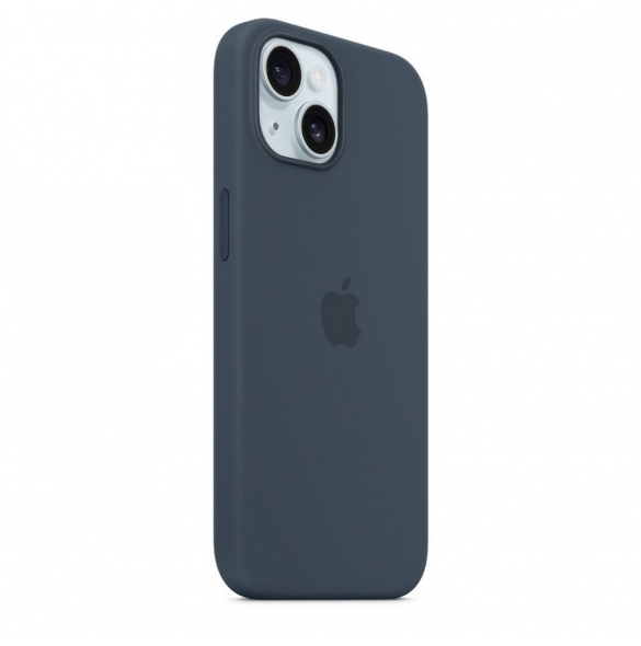 MT0N3ZM/A Apple Silikon Magsafe Skal till iPhone 15 Storm Blue