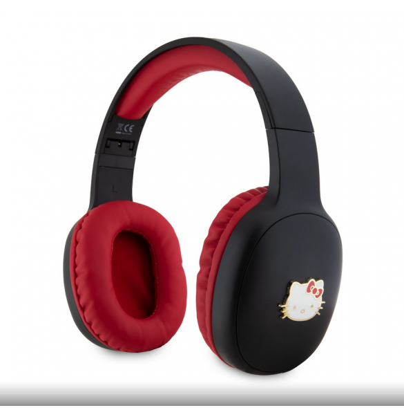Hello Kitty Bicolor Kitty Metallhuvud Logotyp Bluetooth stereohörlurar Svart