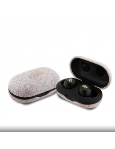 Guess True Wireless 4G PU Metal Logo BT5.3 Stereo hörlurar Rosa