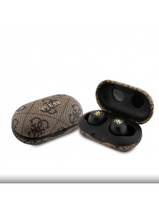 Guess True Wireless 4G PU Metal Logo BT5.3 Stereo hörlurar Brun