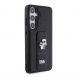 Karl Lagerfeld Saffiano Grip Stand Metall Logotyp Bakskal till Samsung Galaxy S24+ Svart