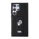 Karl Lagerfeld Saffiano Grip Stand Metall Logotyp Bakskal till Samsung Galaxy S24 Ultra Black
