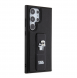 Karl Lagerfeld Saffiano Grip Stand Metall Logotyp Bakskal till Samsung Galaxy S24 Ultra Black