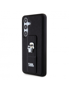 Karl Lagerfeld Saffiano Grip Stativ Metall Logotyp Bakskal till Samsung Galaxy S24 Svart