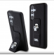 Karl Lagerfeld Saffiano Grip Stativ Metall Logotyp Bakskal till Samsung Galaxy S24 Svart