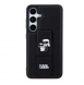 Karl Lagerfeld Saffiano Grip Stativ Metall Logotyp Bakskal till Samsung Galaxy S24 Svart