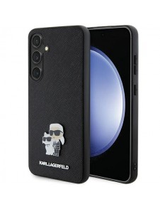Karl Lagerfeld PU Saffiano Metall Karl och Choupette Bakskal till Samsung Galaxy S24 Svart