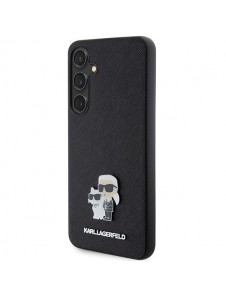 Karl Lagerfeld PU Saffiano Metall Karl och Choupette Bakskal till Samsung Galaxy S24 Svart