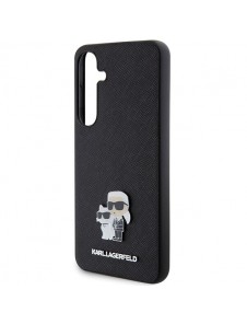 Karl Lagerfeld PU Saffiano Metall Karl och Choupette Bakskal till Samsung Galaxy S24 Svart