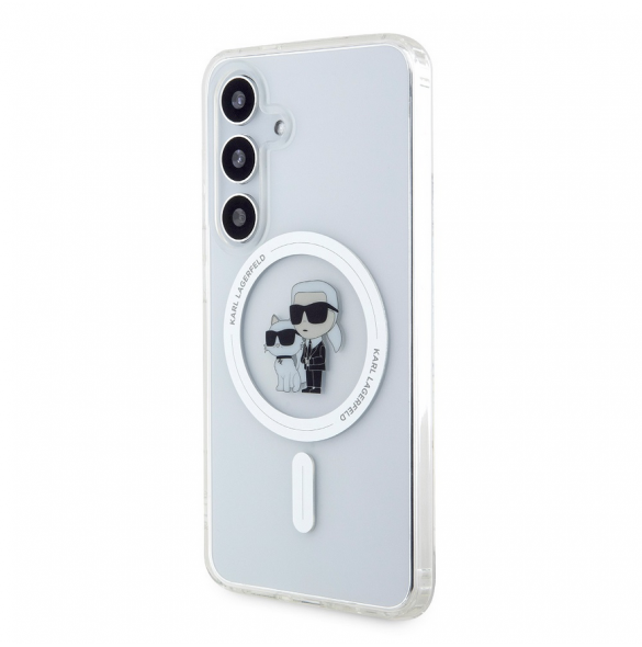 Karl Lagerfeld IML Glitter Karl och Choupette MagSafe Bakskal till Samsung Galaxy S24 Transparent
