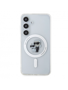 Karl Lagerfeld IML Glitter Karl och Choupette MagSafe Bakskal till Samsung Galaxy S24 Transparent