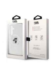 Karl Lagerfeld IML Glitter Karl och Choupette MagSafe Bakskal till Samsung Galaxy S24 Transparent