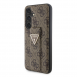 Guess PU Grip Stand 4G Strass Triangle Metal Logo Bakre skal till Samsung Galaxy S24 Brown