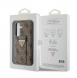 Guess PU Grip Stand 4G Strass Triangle Metal Logo Bakre skal till Samsung Galaxy S24 Brown