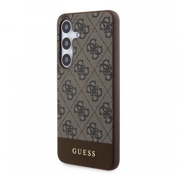 Guess PU 4G Stripe Bakskal till Samsung Galaxy S24+ Brun