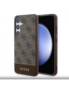 Guess PU 4G Stripe Bakskal till Samsung Galaxy S24+ Brun