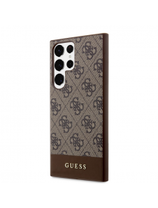 Guess PU 4G Stripe Bakskal till Samsung Galaxy S24 Ultra Brown