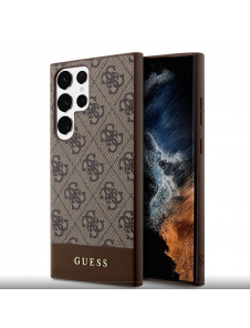 Guess PU 4G Stripe Bakskal till Samsung Galaxy S24 Ultra Brown