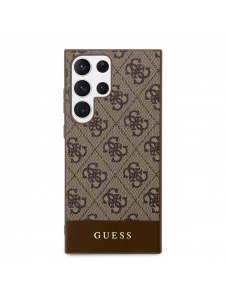 Guess PU 4G Stripe Bakskal till Samsung Galaxy S24 Ultra Brown
