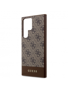 Guess PU 4G Stripe Bakskal till Samsung Galaxy S24 Ultra Brown